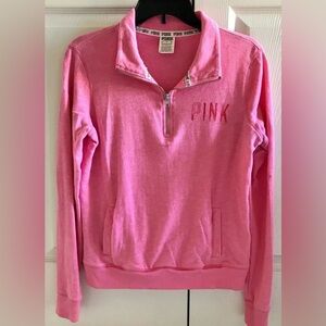 VS PINK 1/4 zip sweater with kangaroo pocket size xs will fit a small